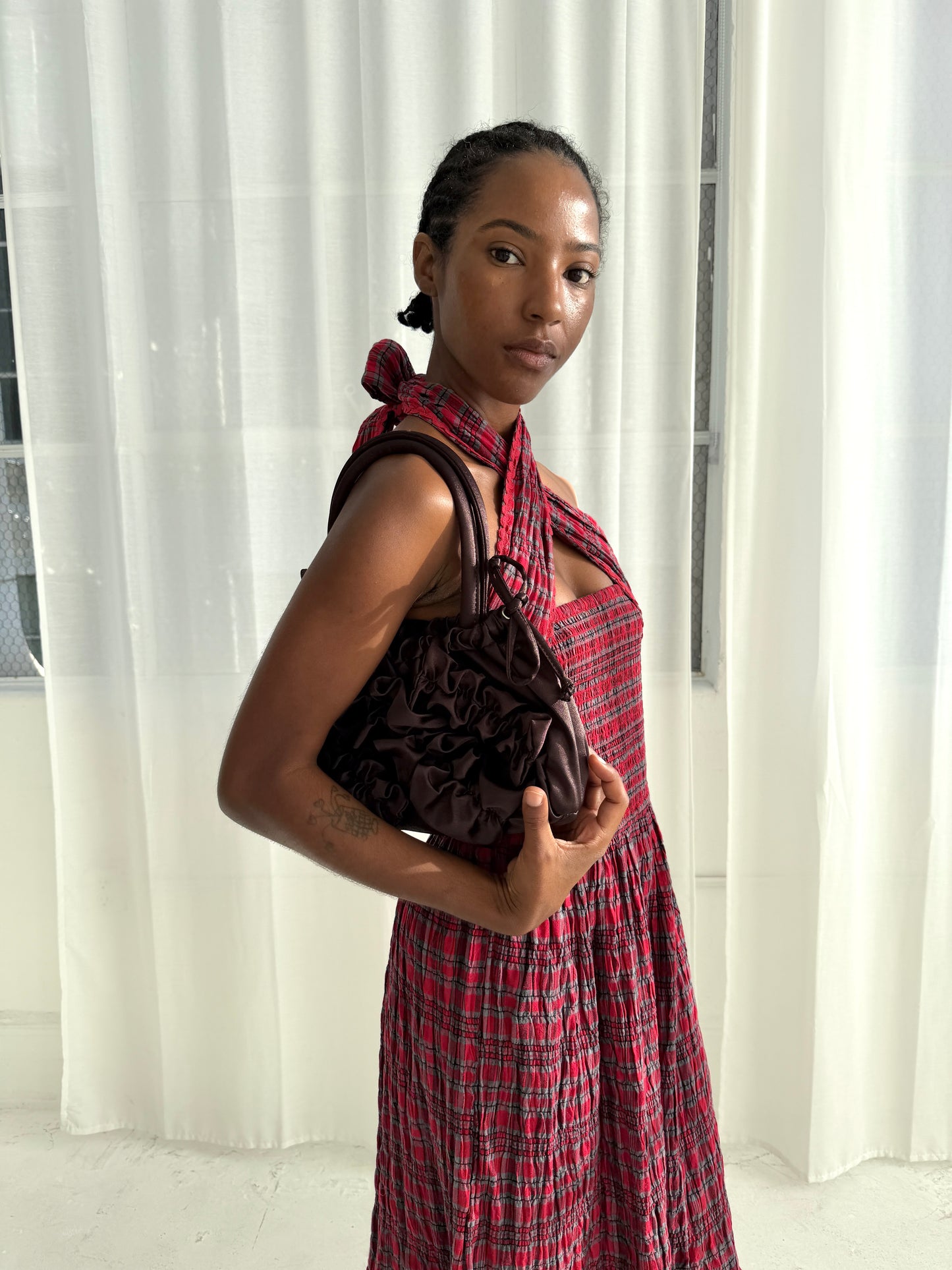 Frilly Alani Bag - Coffee Bean Satin