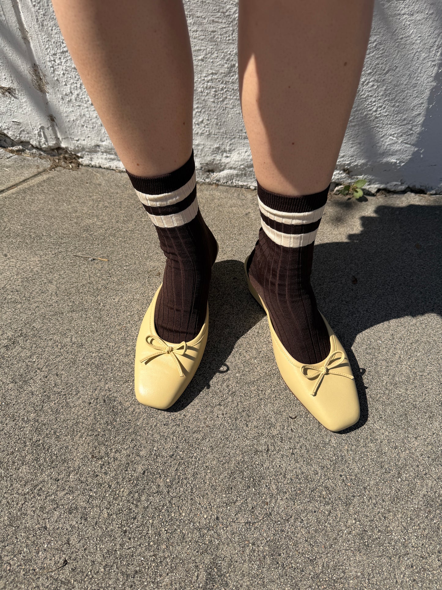 Her Varsity Socks - Espresso