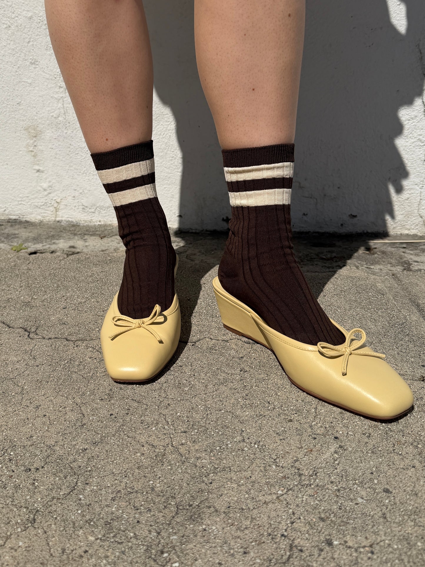 Her Varsity Socks - Espresso