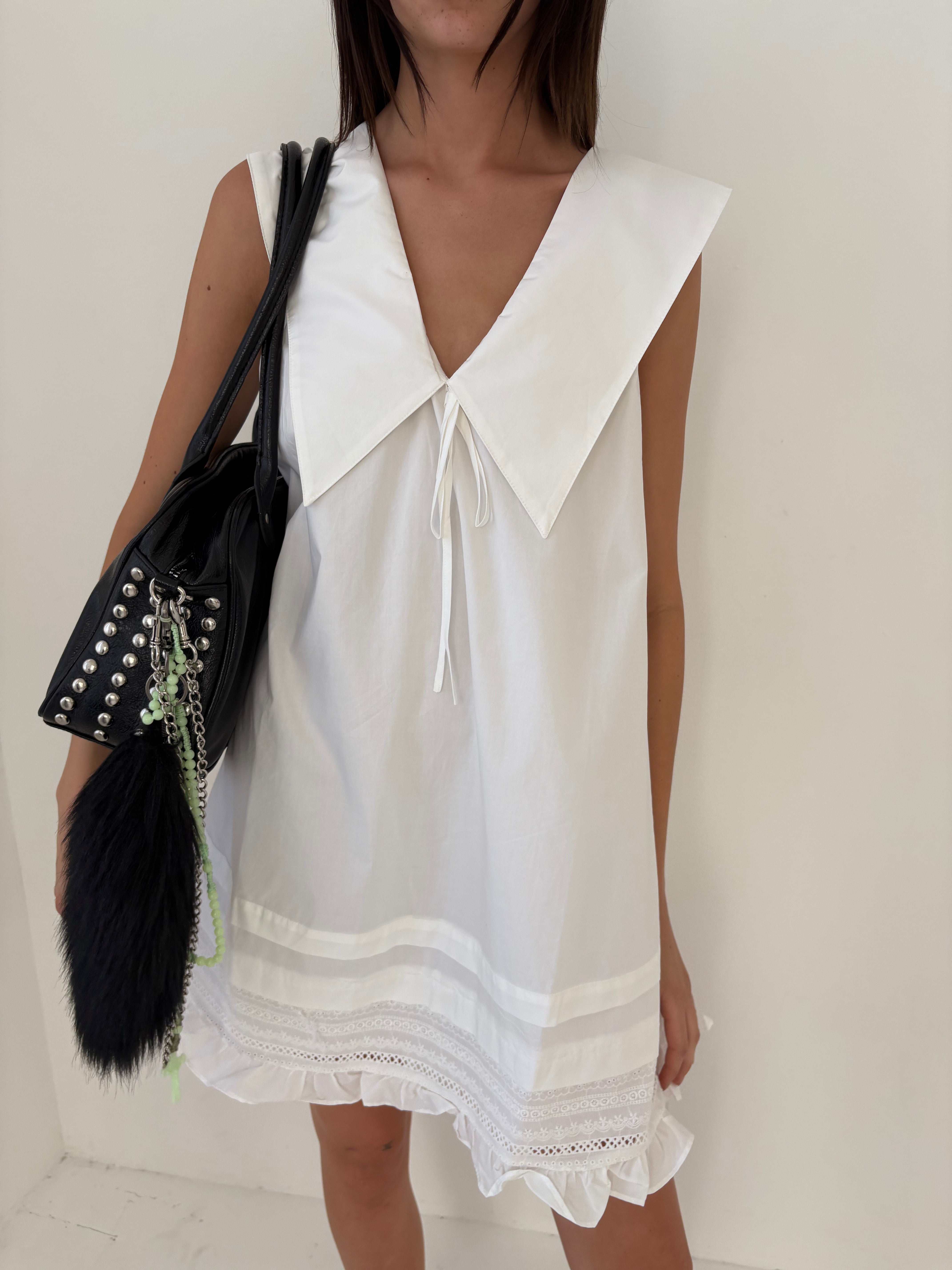 lisa says gah jenny cotton v neck mini dress Jenny Mini Dress