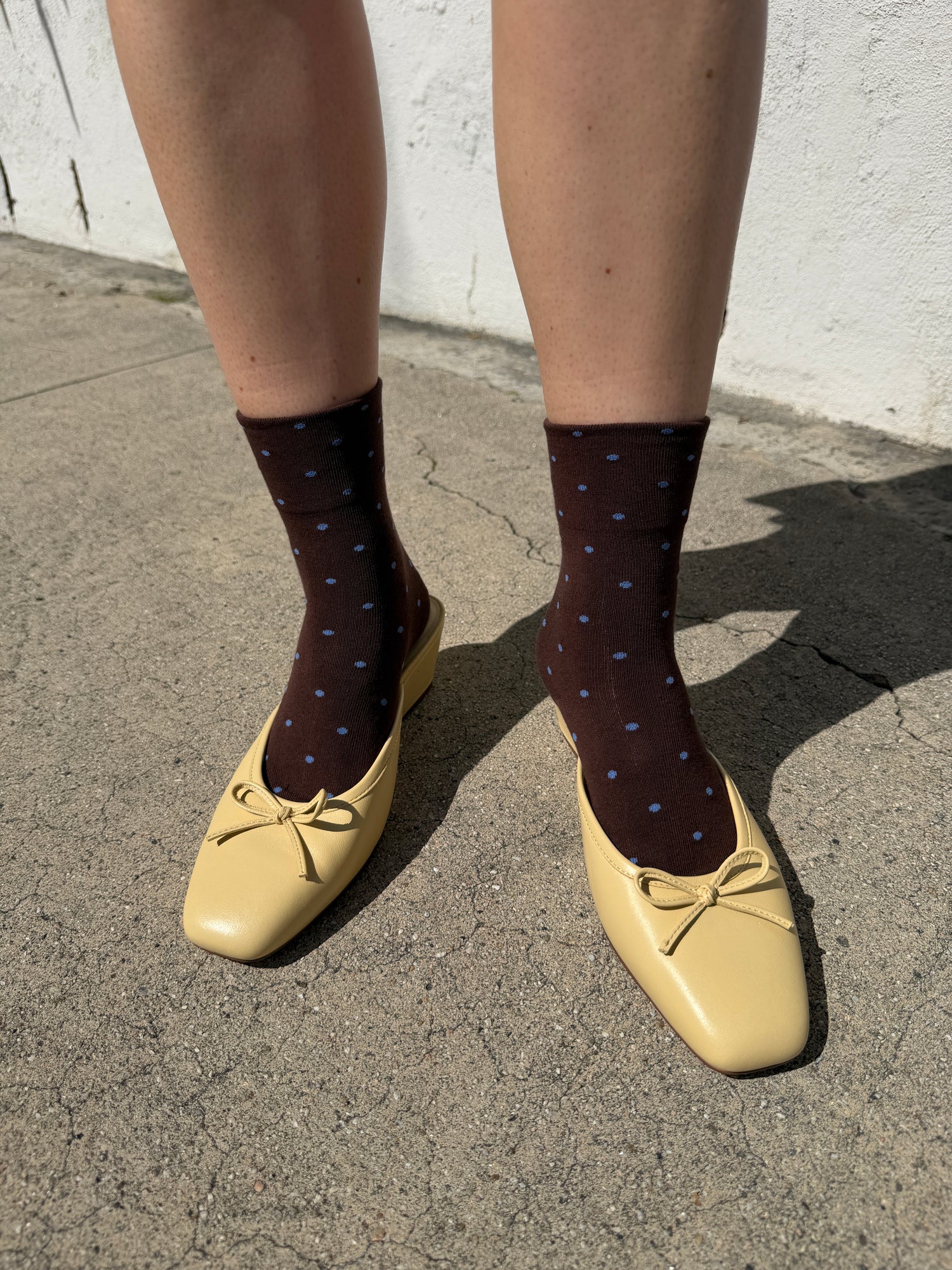 Patterned Sneaker Socks - Cacao/Blue