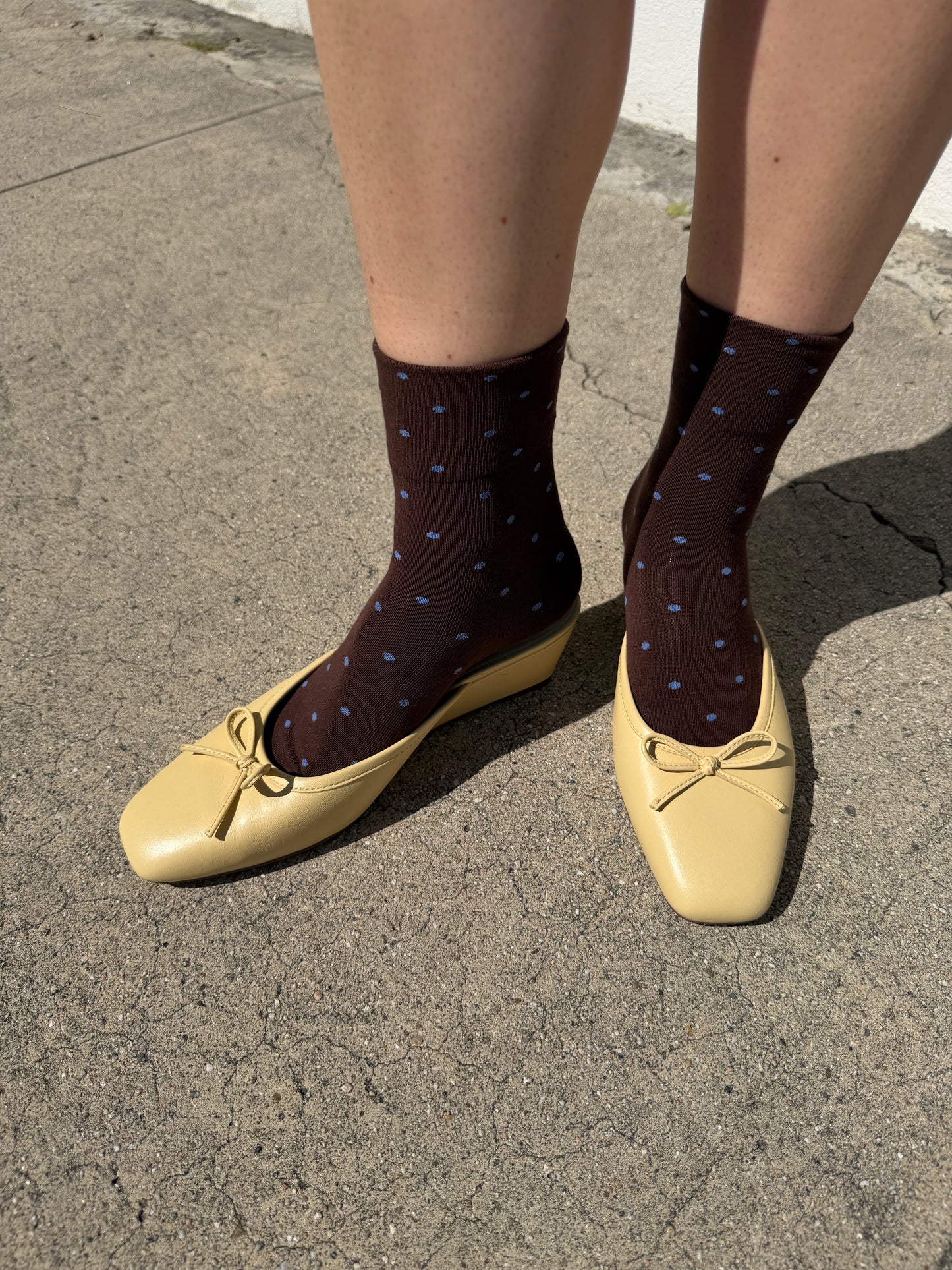 Patterned Sneaker Socks - Cacao/Blue