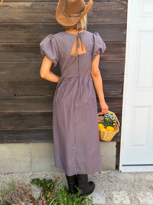 Verena Dress - Saddle Stripe