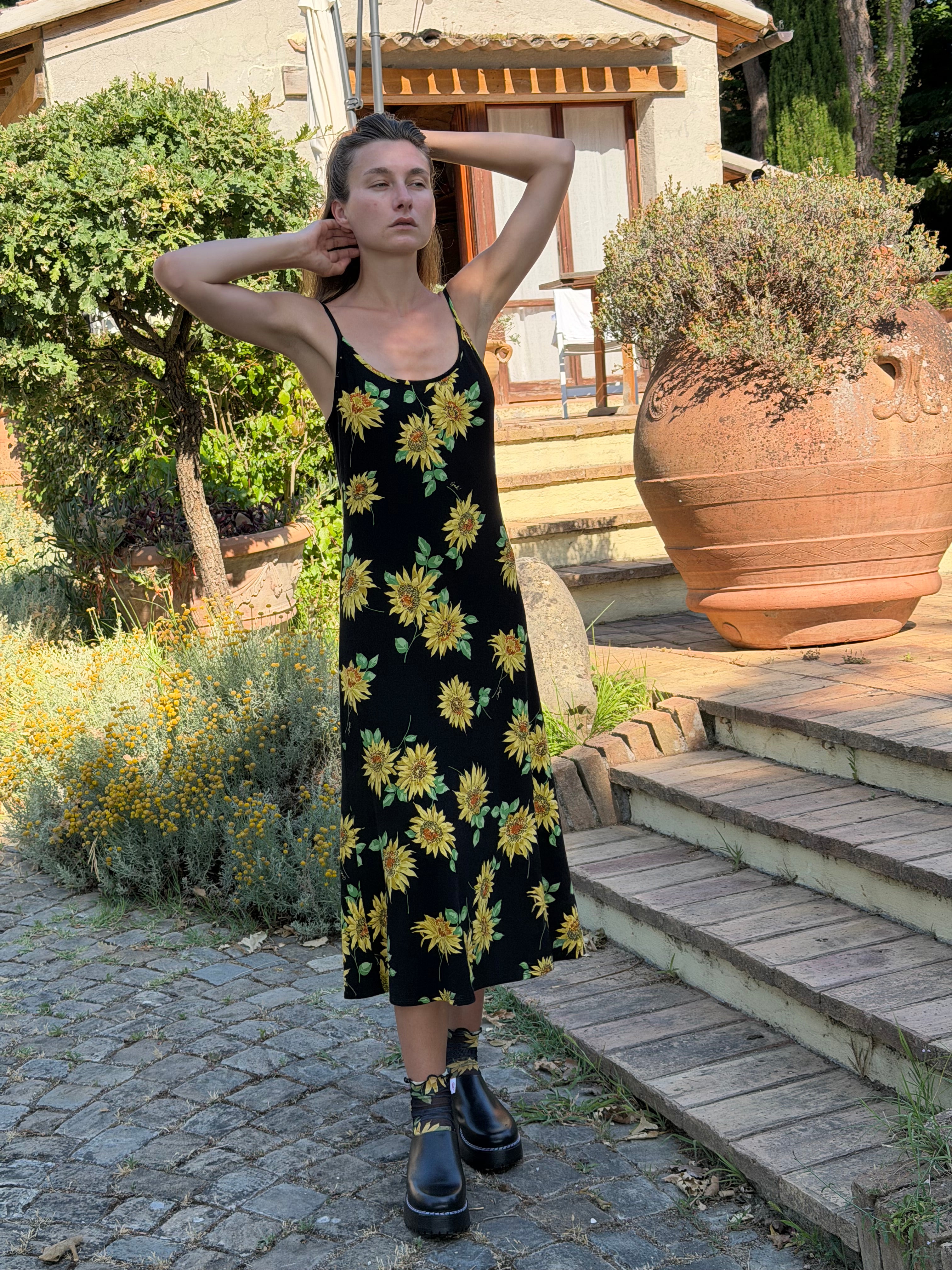 Sofia Slip Dress - Midnight Sunflower – Lisa Says Gah