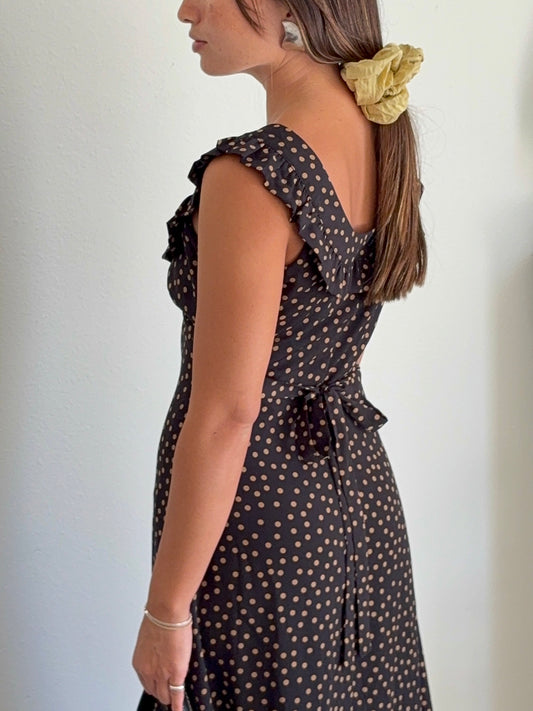 Iris Dress - Taupe Dot