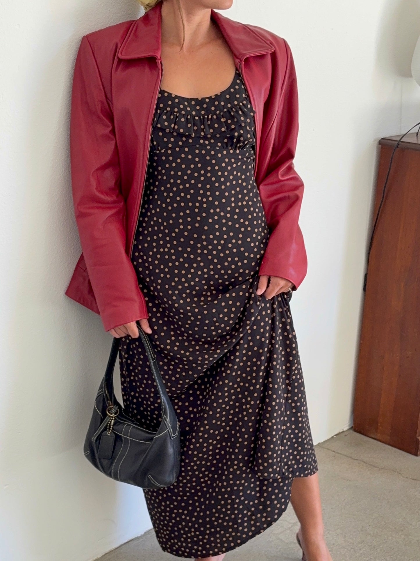 Iris Dress - Taupe Dot