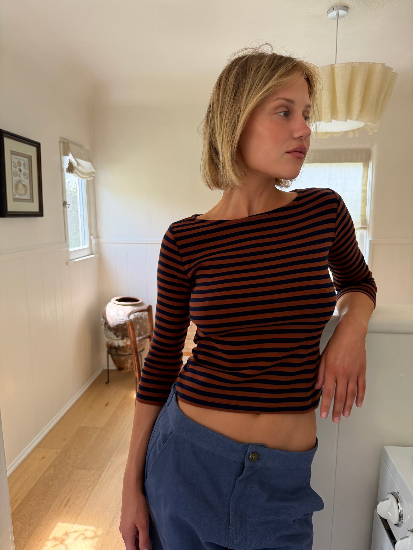 Nia Top - Tobacco Stripe