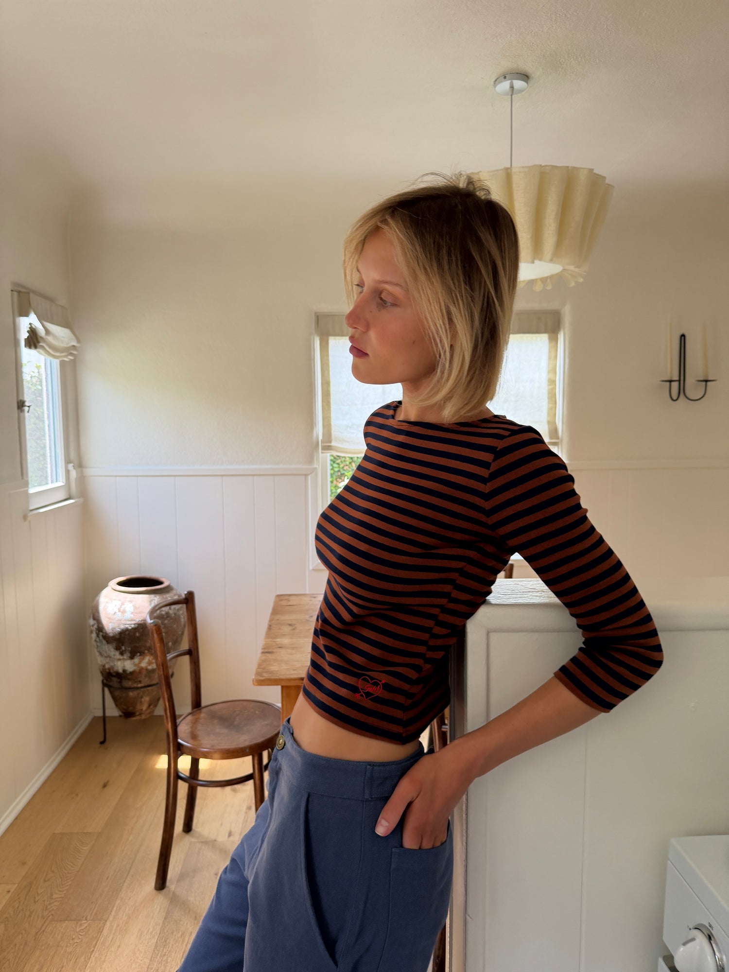 Nia Top - Tobacco Stripe