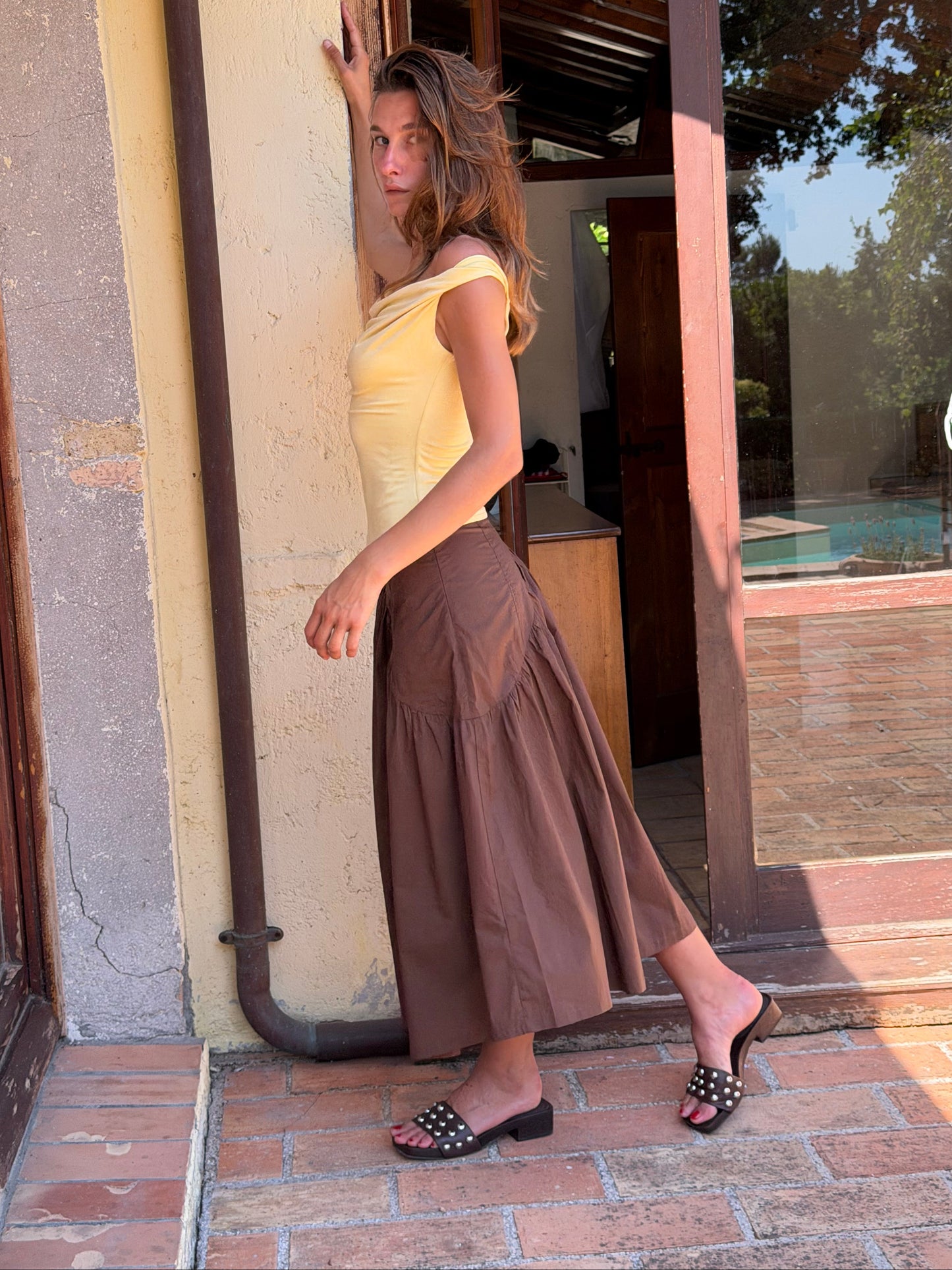 Maeve Midi Skirt - Chocolate