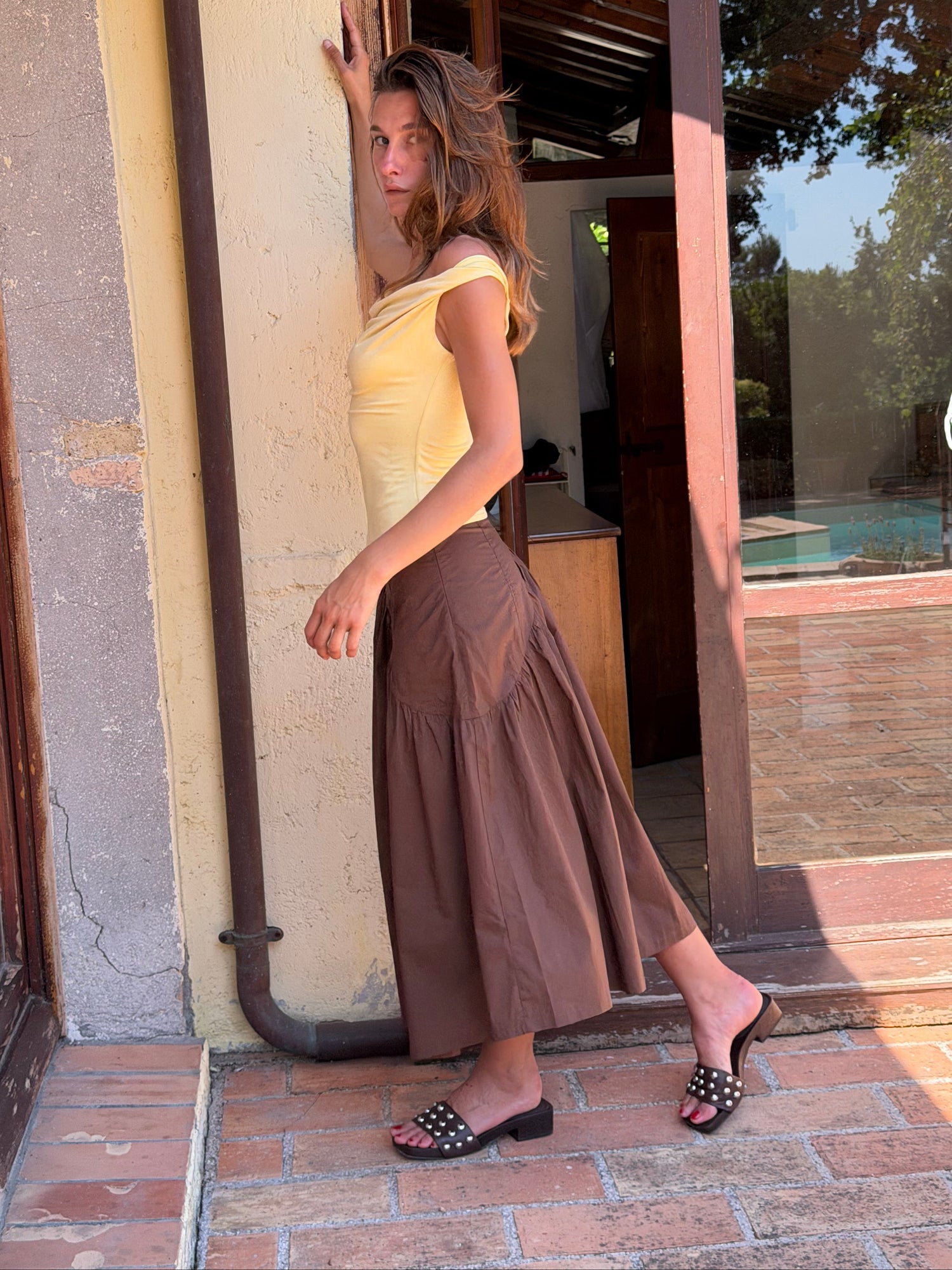 Maeve Midi Skirt - Chocolate