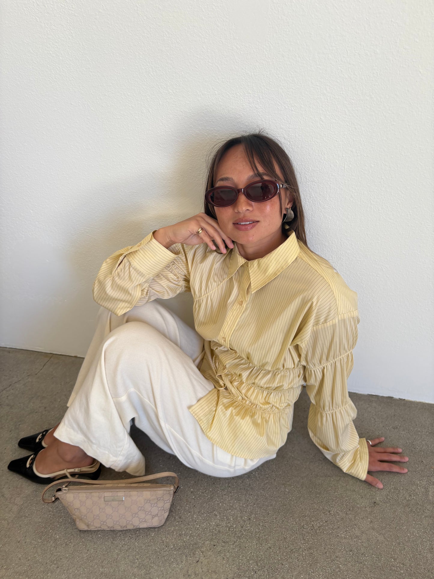 Junie Button Up - Meringue