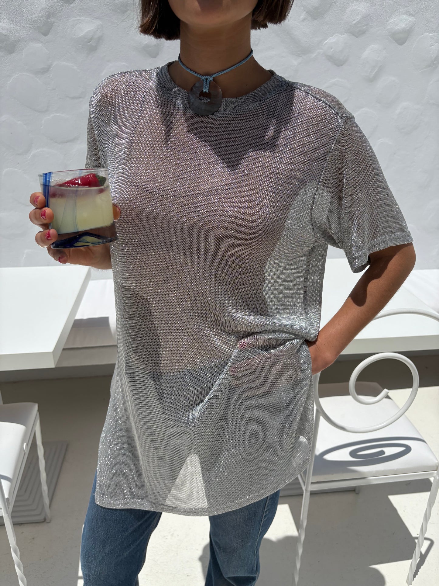 Beam Tunic - Metallic Silver