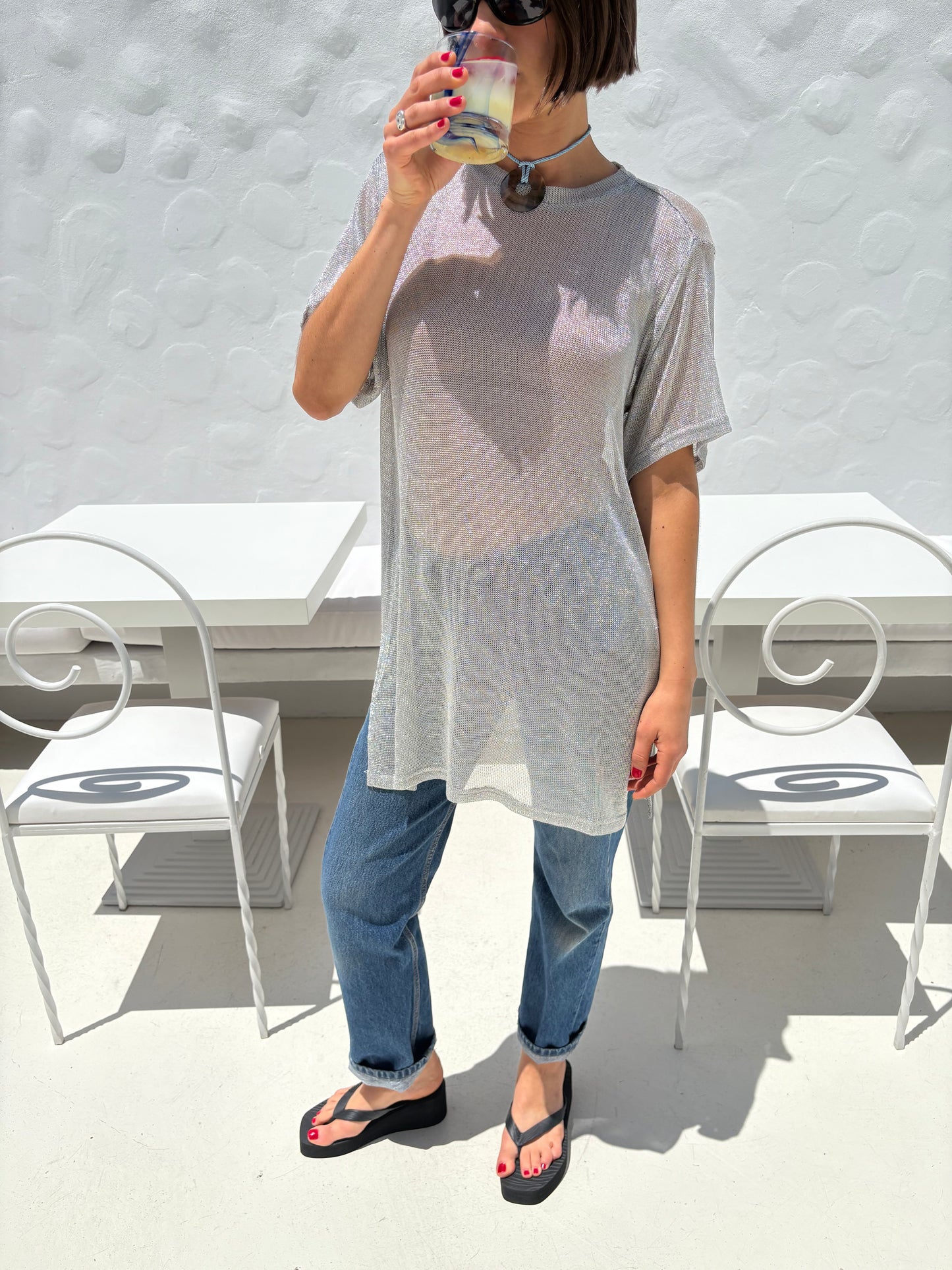 Beam Tunic - Metallic Silver