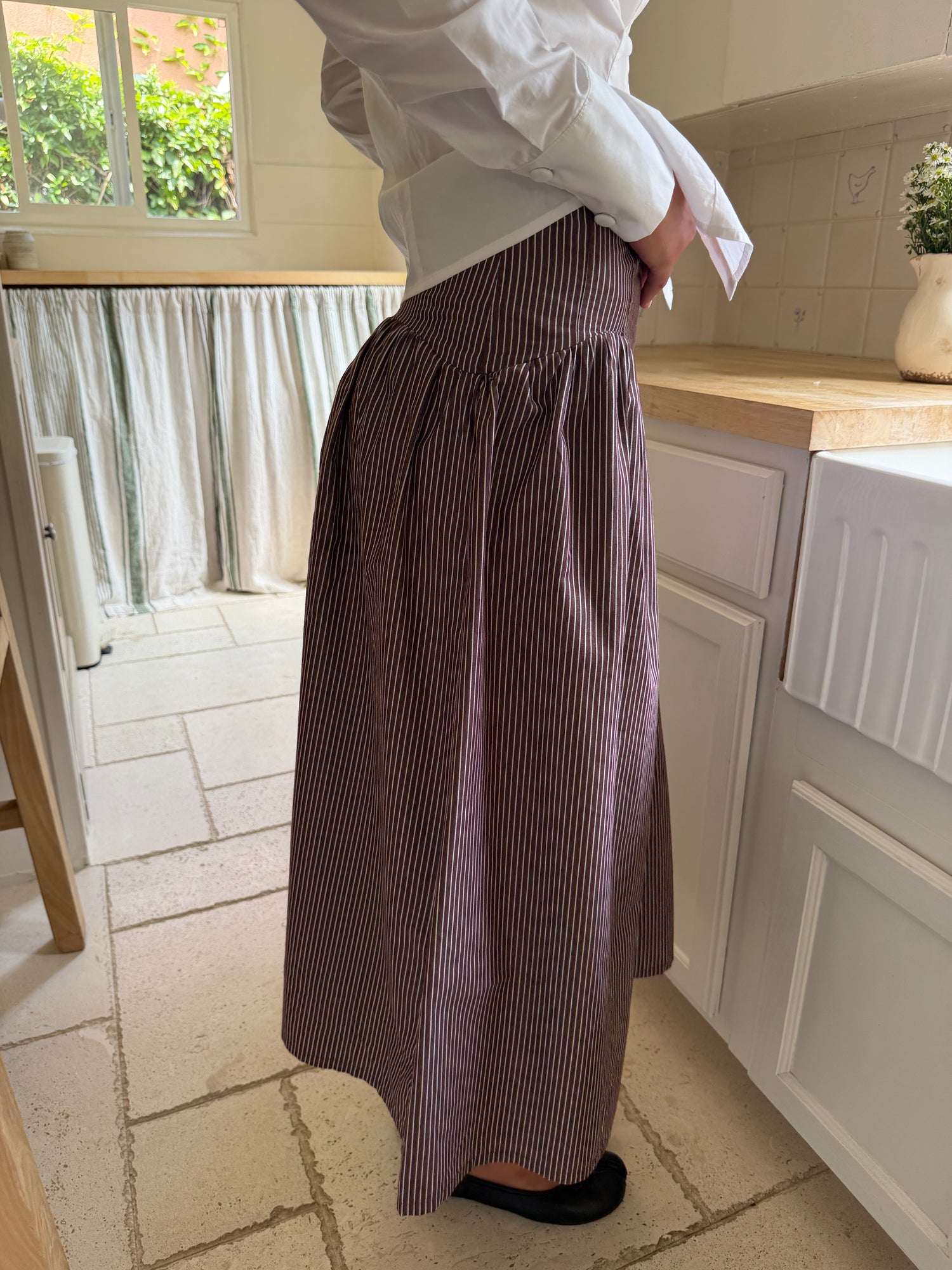 Maeve Midi Skirt - Saddle Stripe