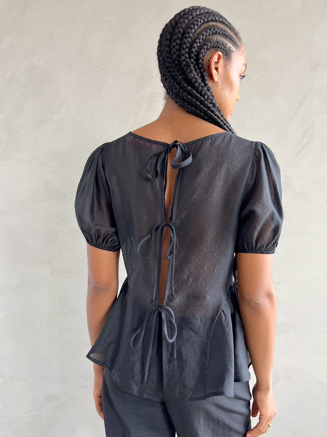 Petra Blouse - Black Organza
