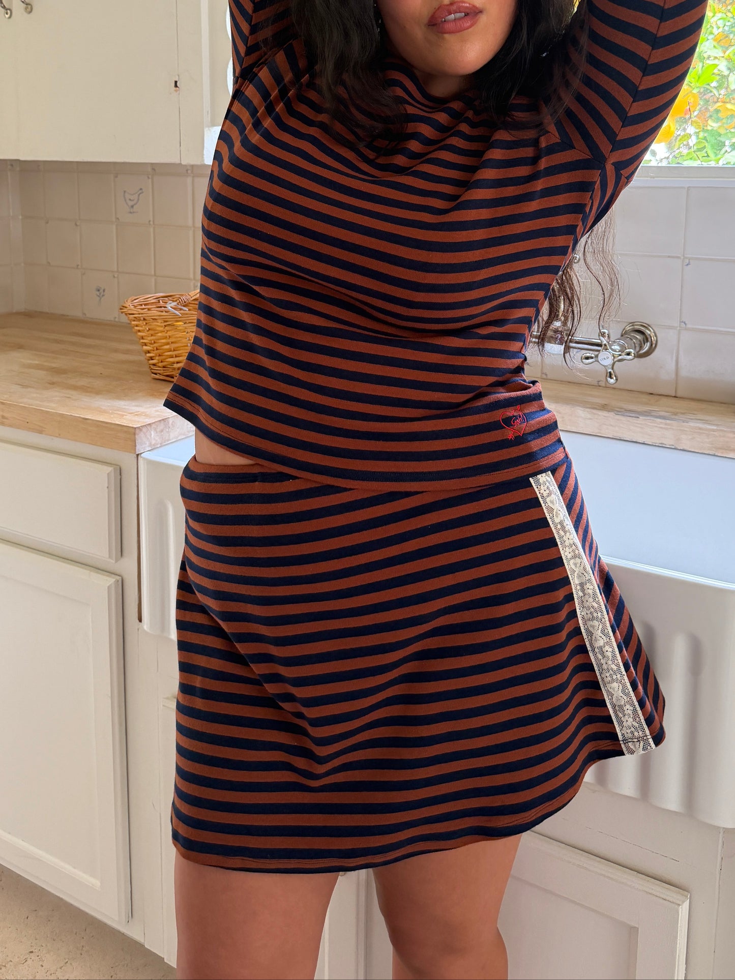 Darcy Skort - Tobacco Stripe