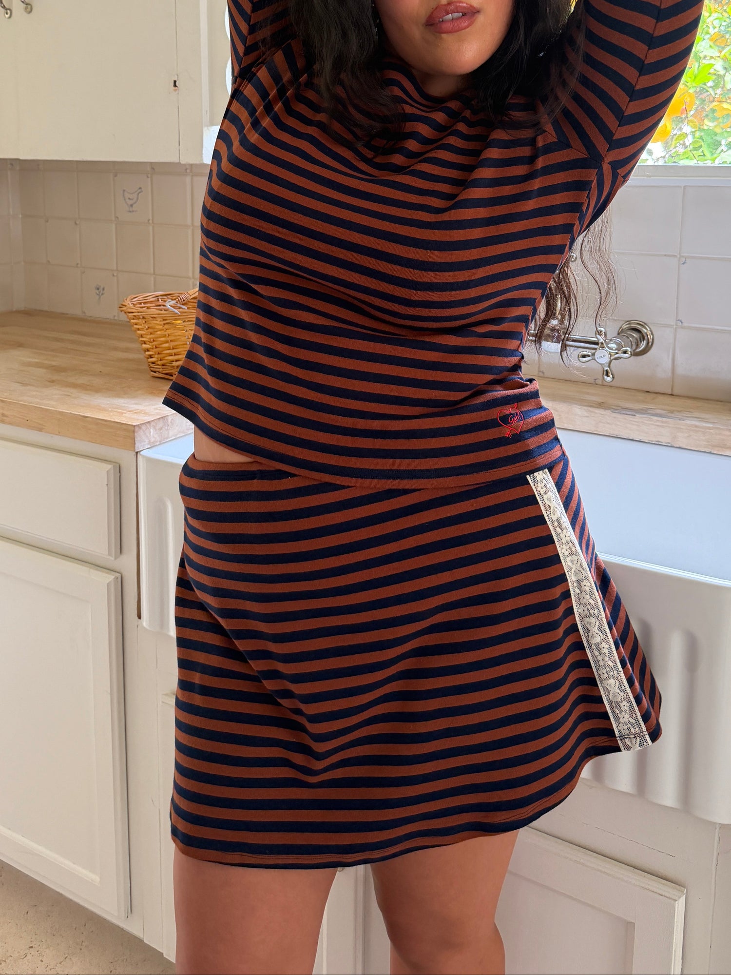 Darcy Skort - Tobacco Stripe