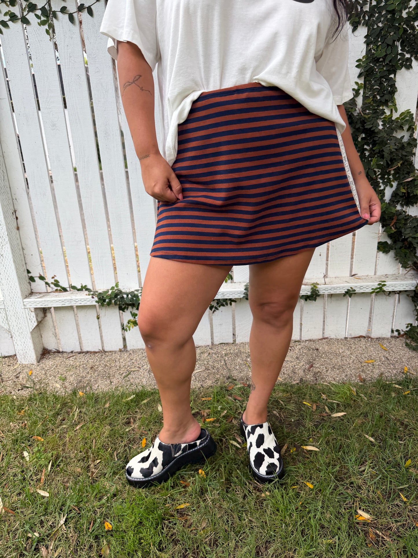 Darcy Skort - Tobacco Stripe