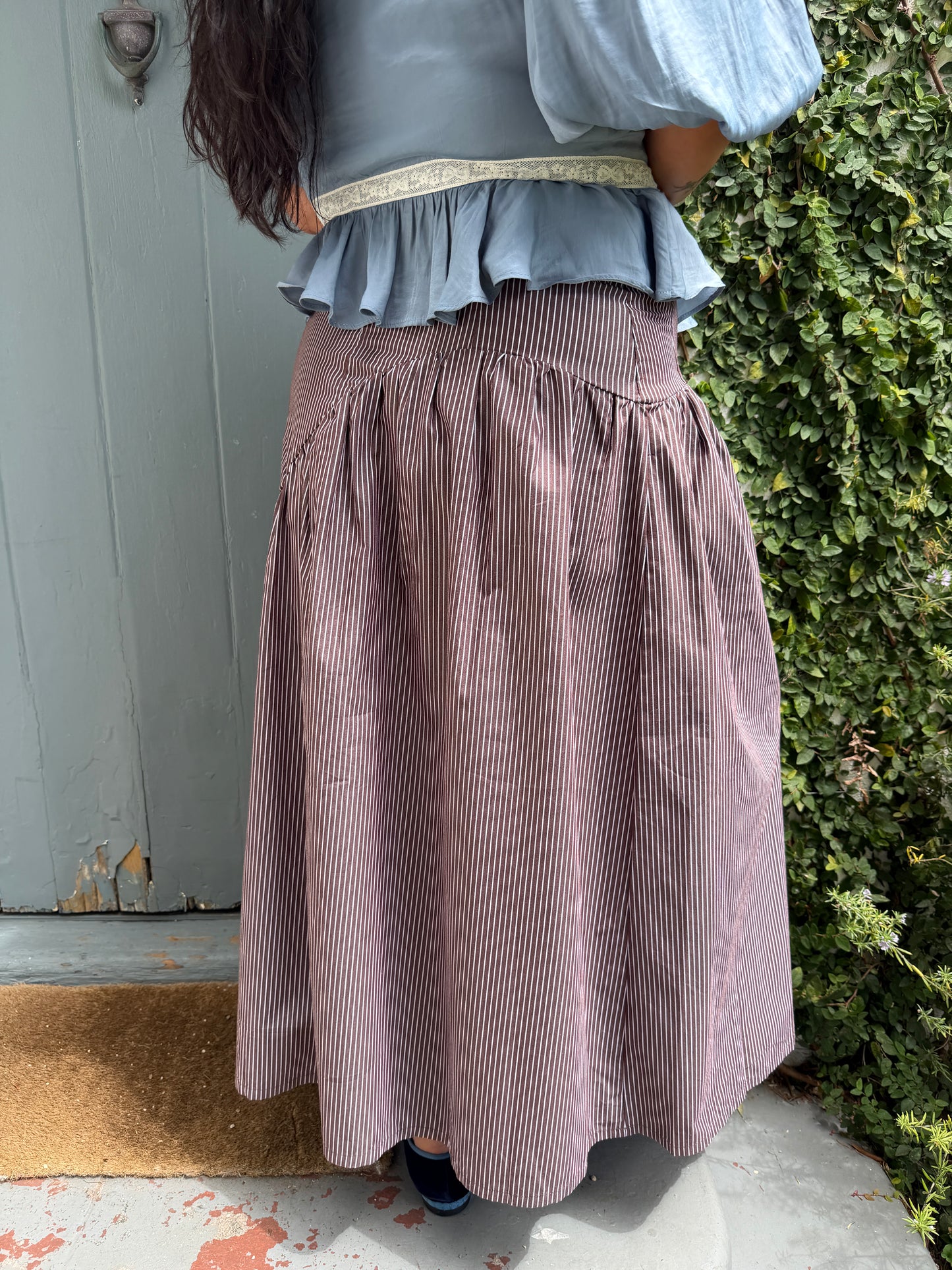 Maeve Midi Skirt - Saddle Stripe