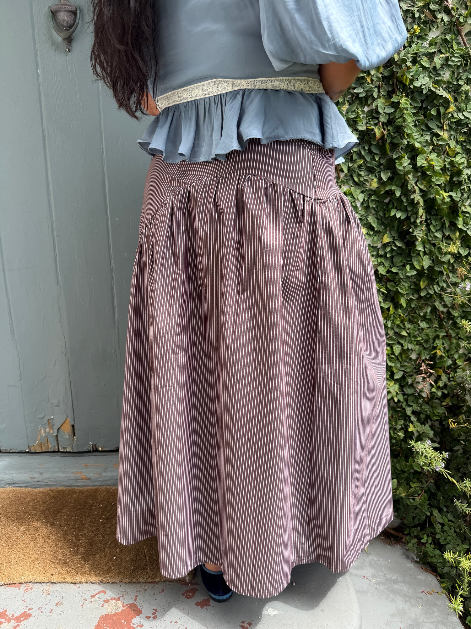 Maeve Midi Skirt - Saddle Stripe