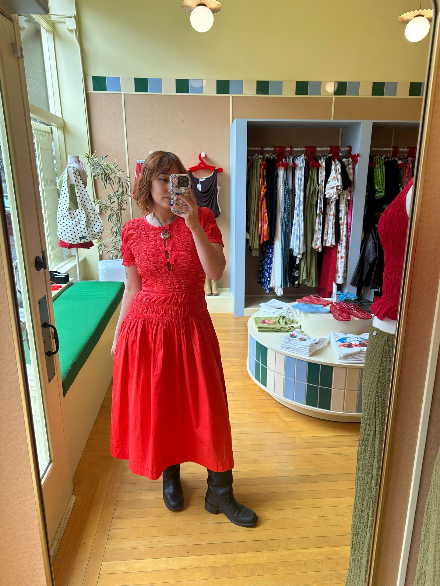 Saffy Midi Dress - Red Alert