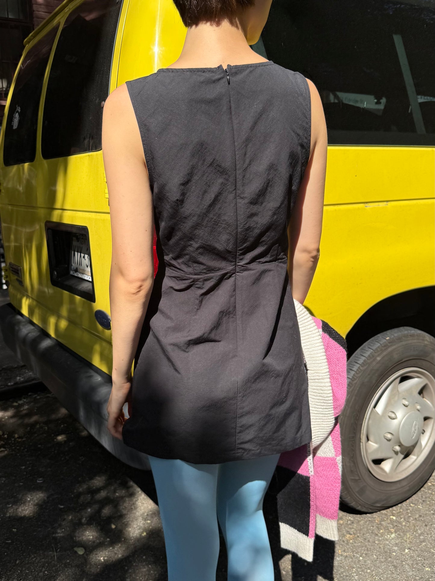 Tie Front Mini Dress - Black