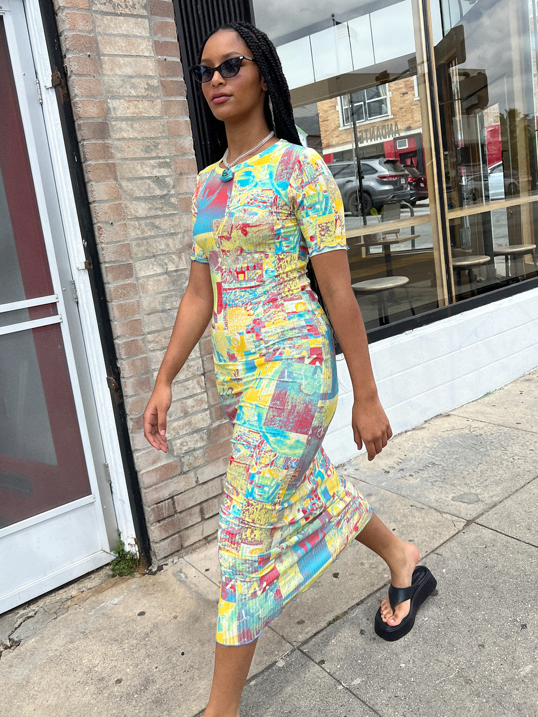 Printed Rib Jersey Maxi Dress - Multi – Lisa Says Gah