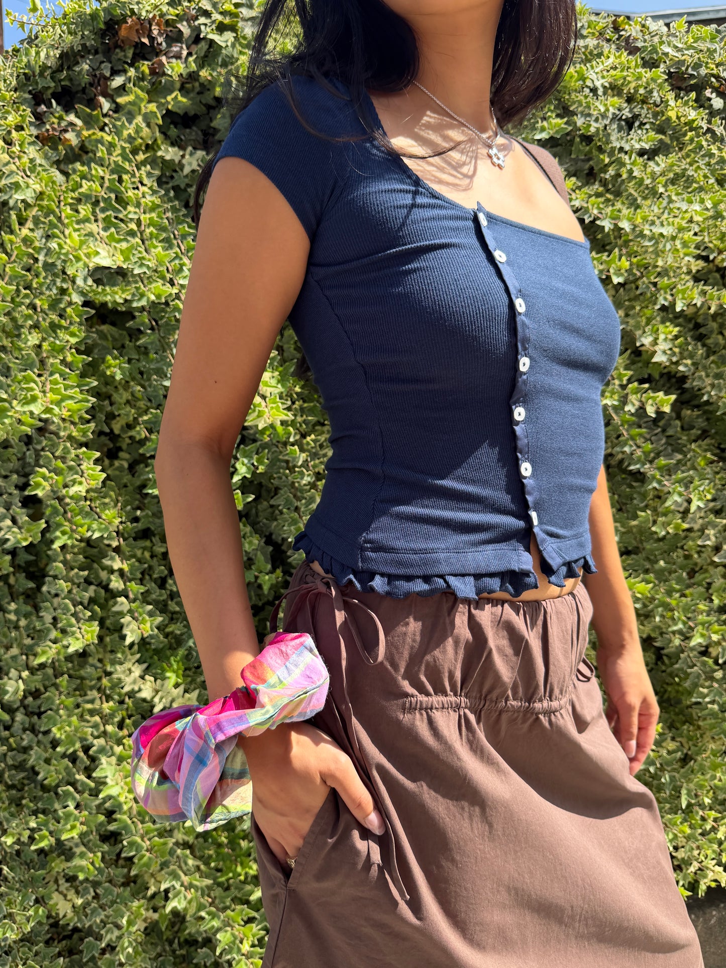 Posie Short Sleeve Top - Navy