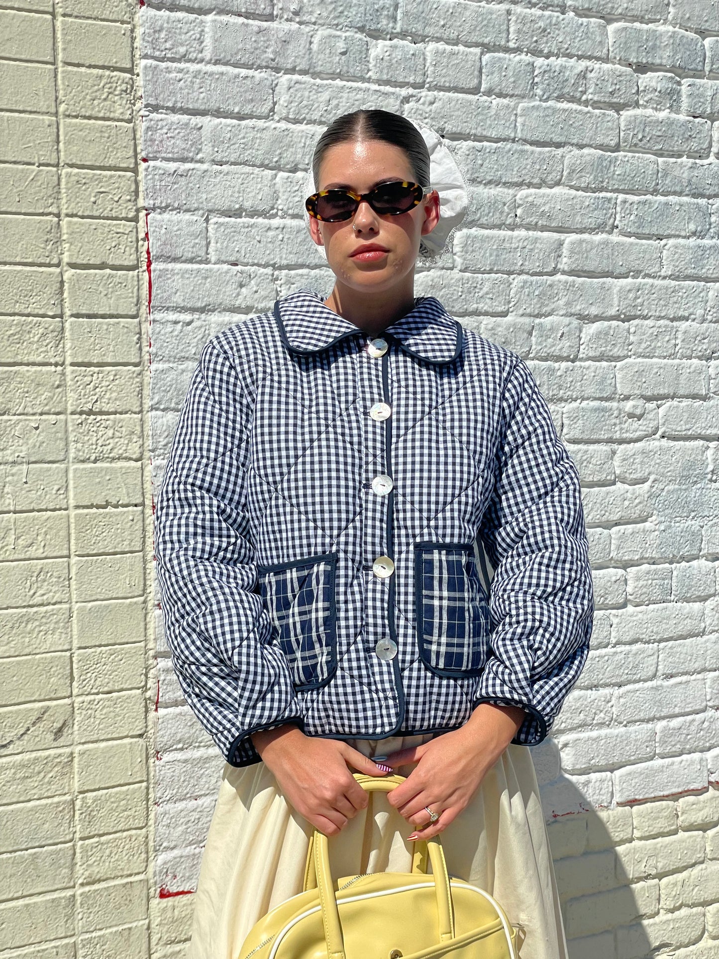 Lyra Quilted Jacket - Midnight Check Mix