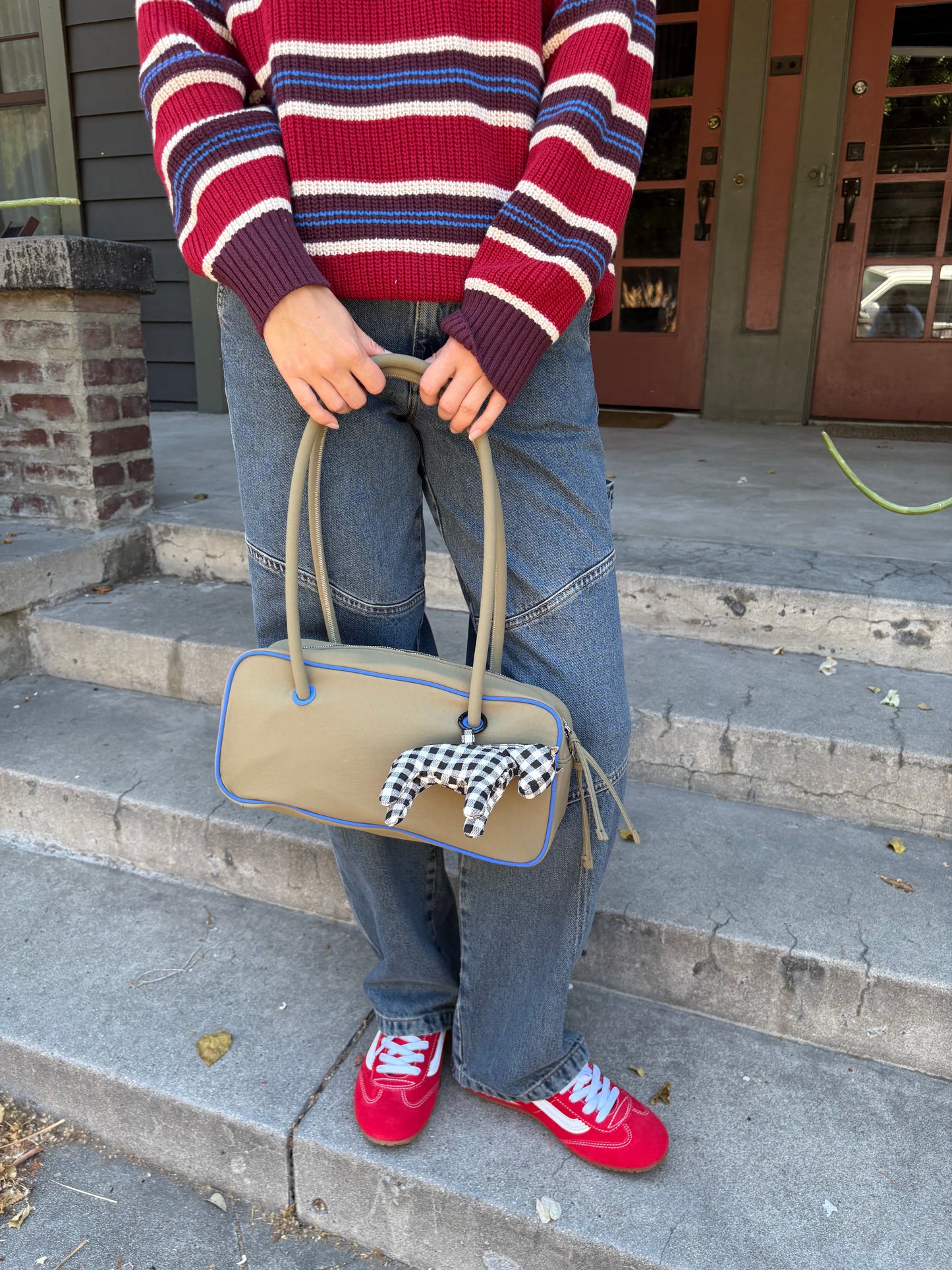 Horse Charm - Black & White Gingham