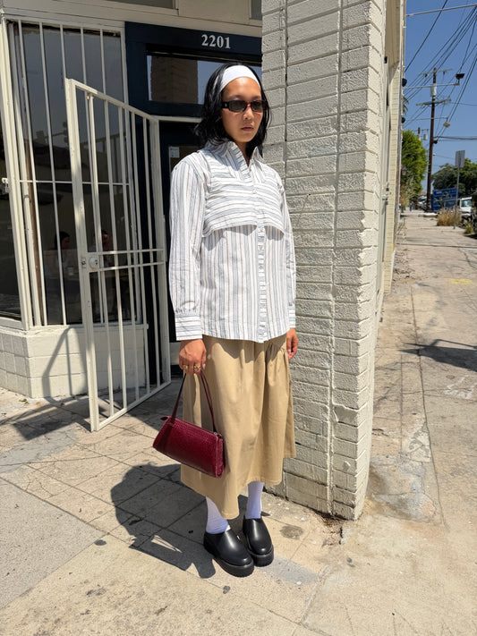 Maeve Midi Skirt - Toast Twill