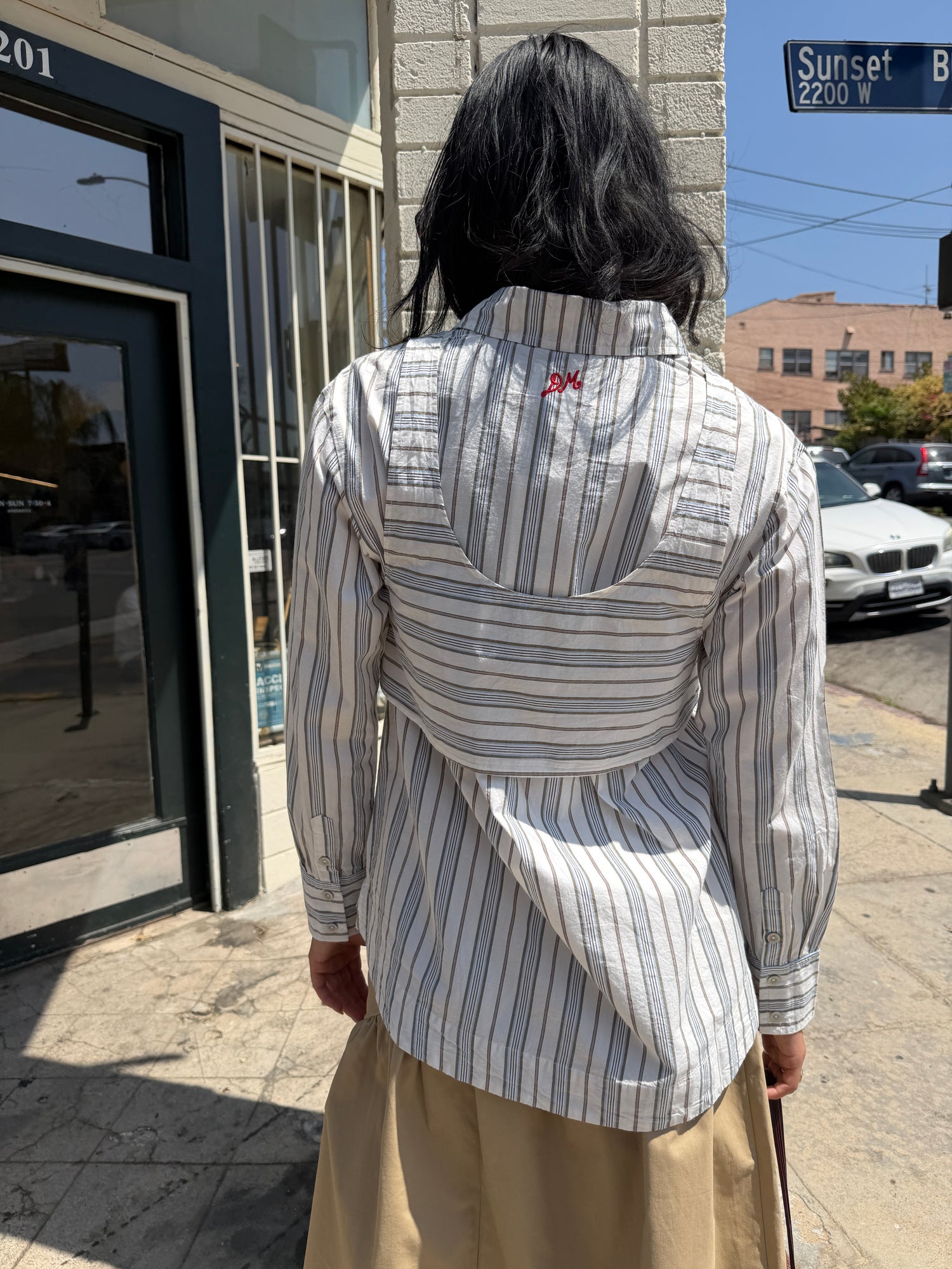 Valeria Double Layer Shirt - Caraway Stripe