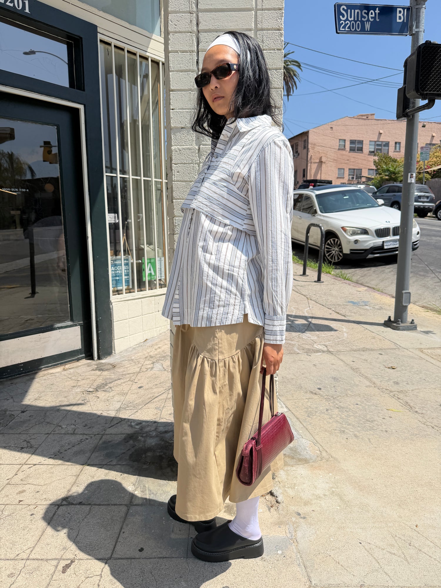 Valeria Double Layer Shirt - Caraway Stripe