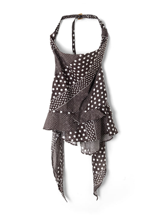 Leandra Halter Cami - Dark Brown Stripe Spot