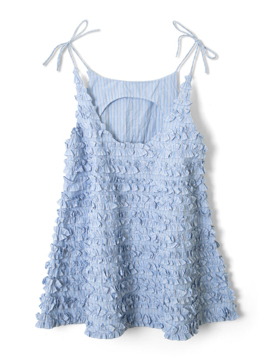 Leili Ruffle Mini Dress - Mini Business Stripe