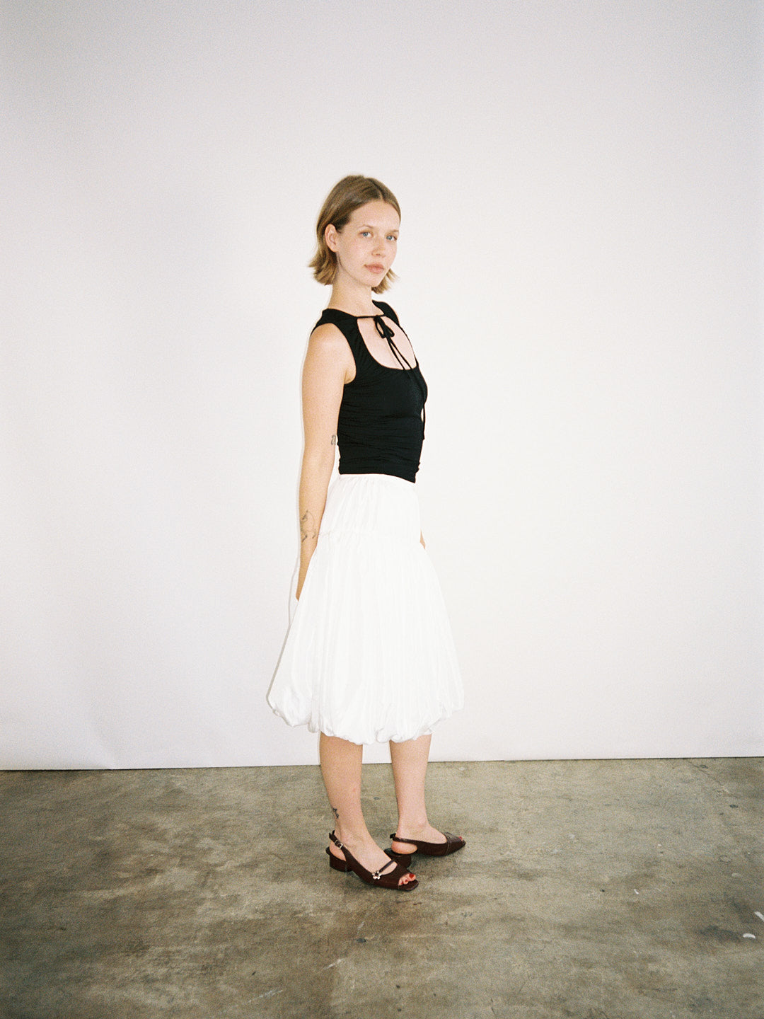 Whip Balloon Skirt - White