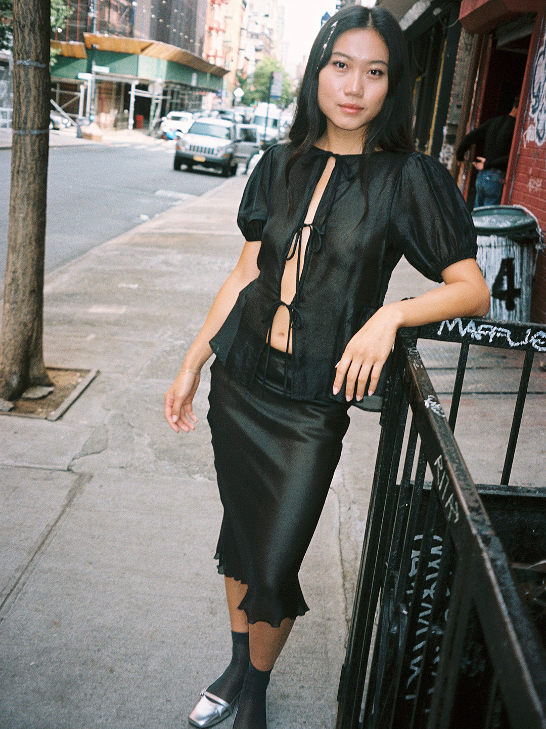 Petra Blouse - Black Organza