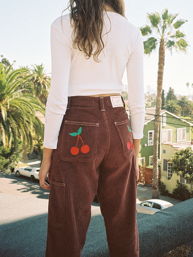 Dylan Pant - Chocolate/Cherries – Lisa Says Gah