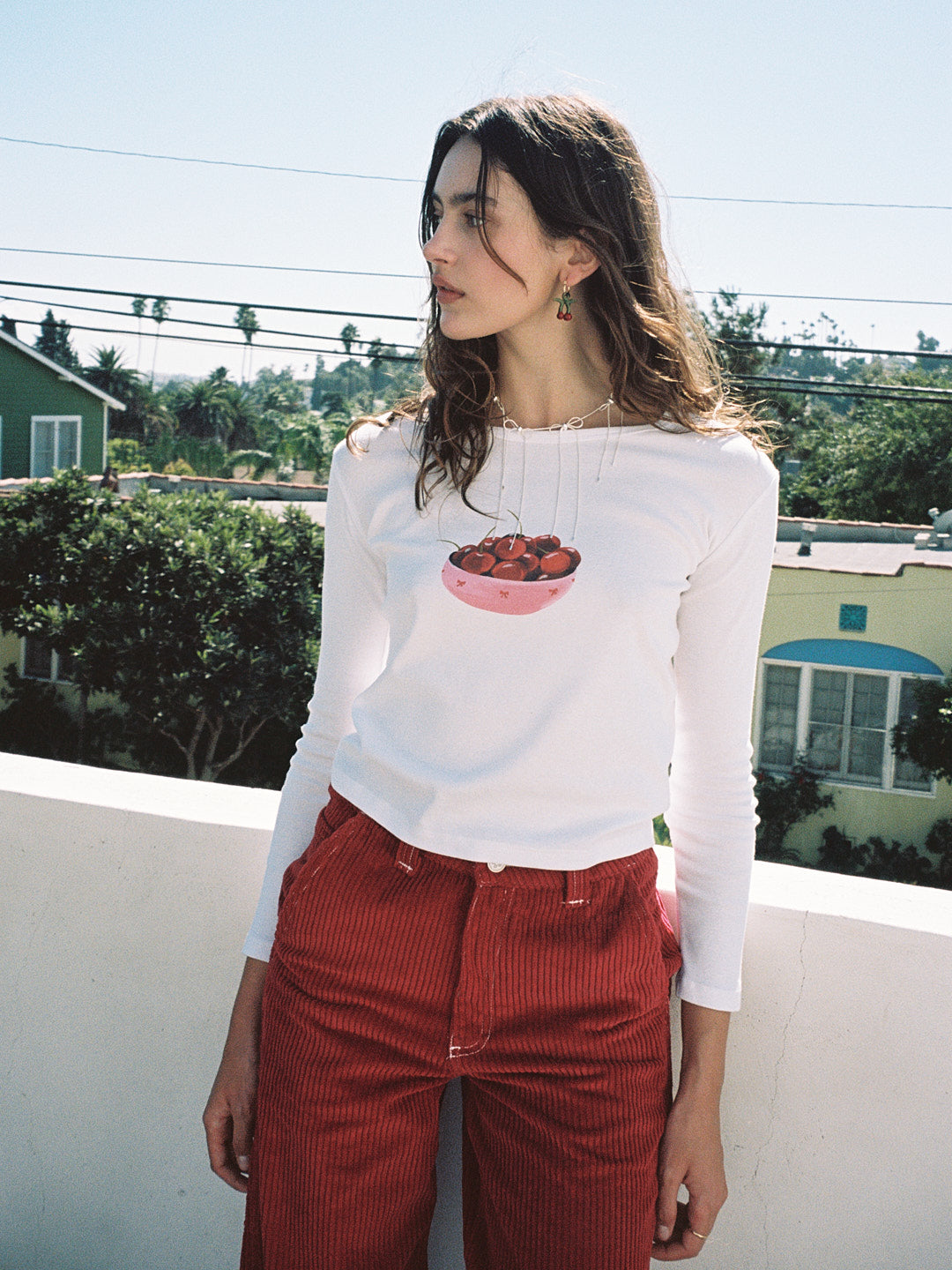 Dana Long Sleeve Tee - Cherry Bowl