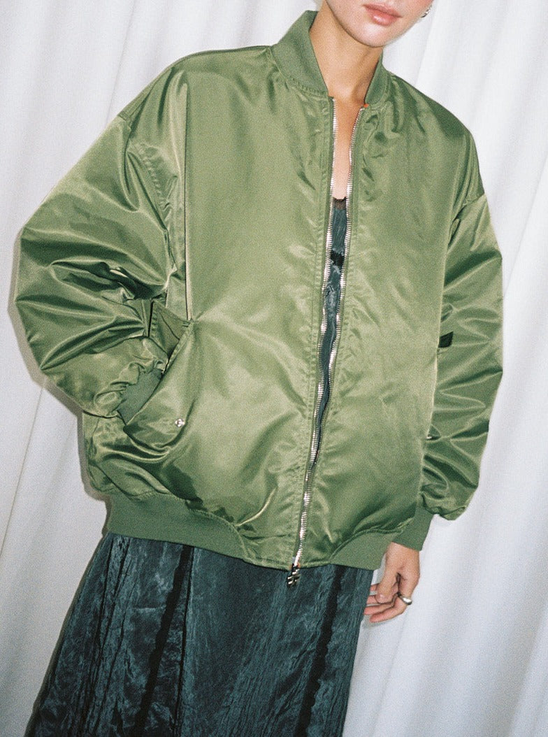 Fabletics green Erika cropped hooded light bomber windbreaker jacket women  sizeL