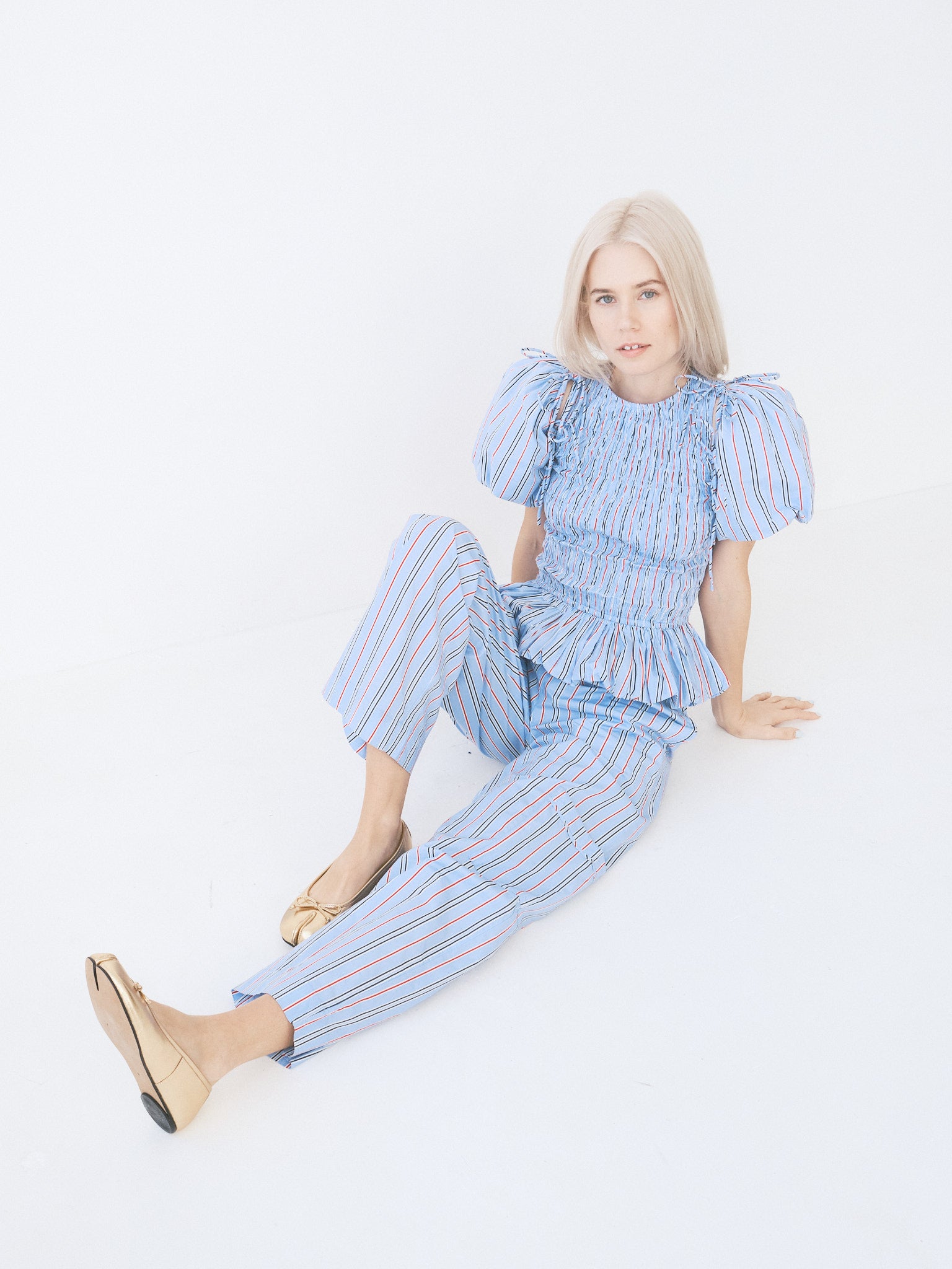 Becca Blouse - Bold Blue Stripe – Lisa Says Gah