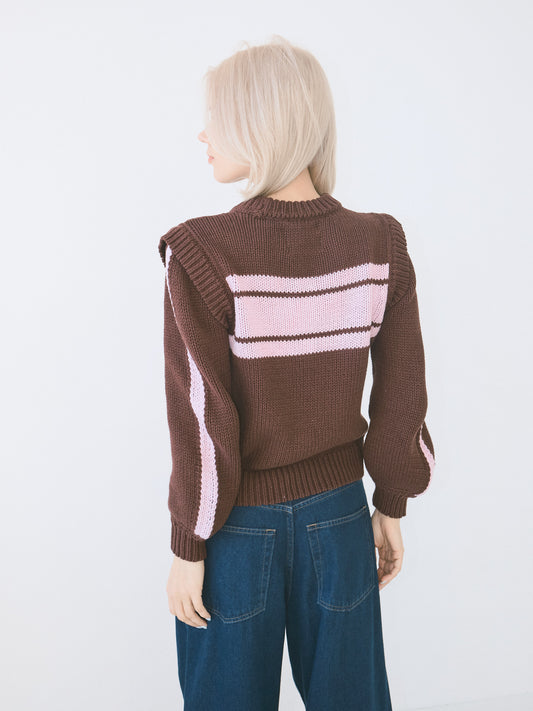 Poppy Crew Neck Jumper - Burg/Lilac