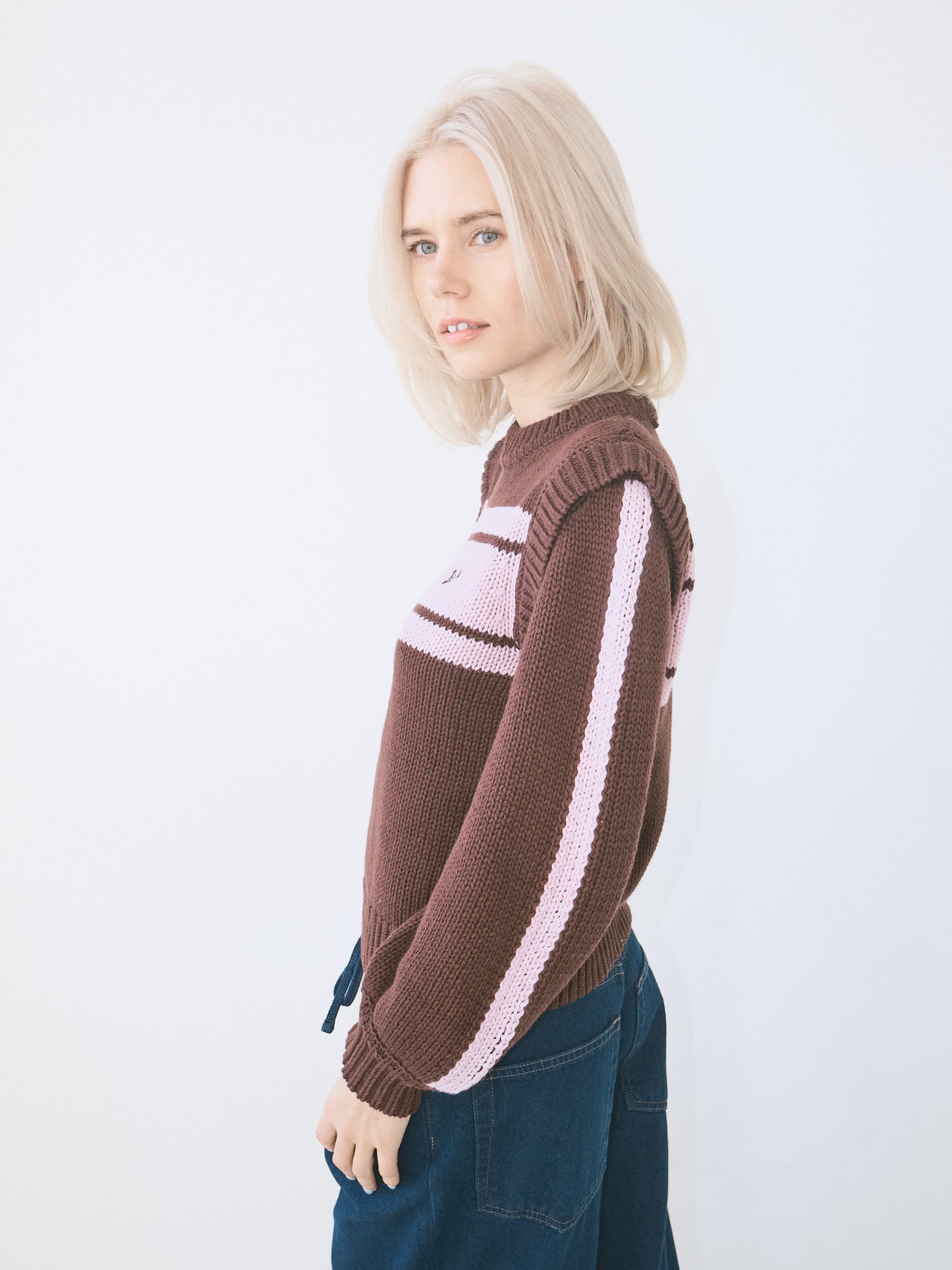 Poppy Crew Neck Jumper - Burg/Lilac