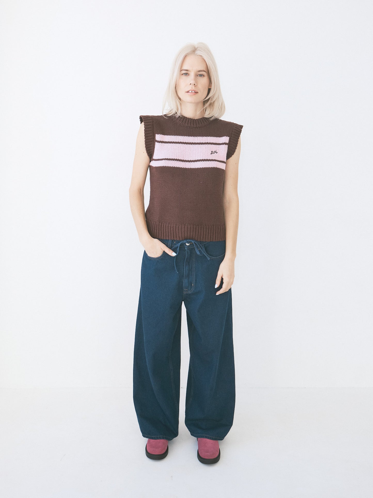 Poppy Crew Neck Jumper - Burg/Lilac