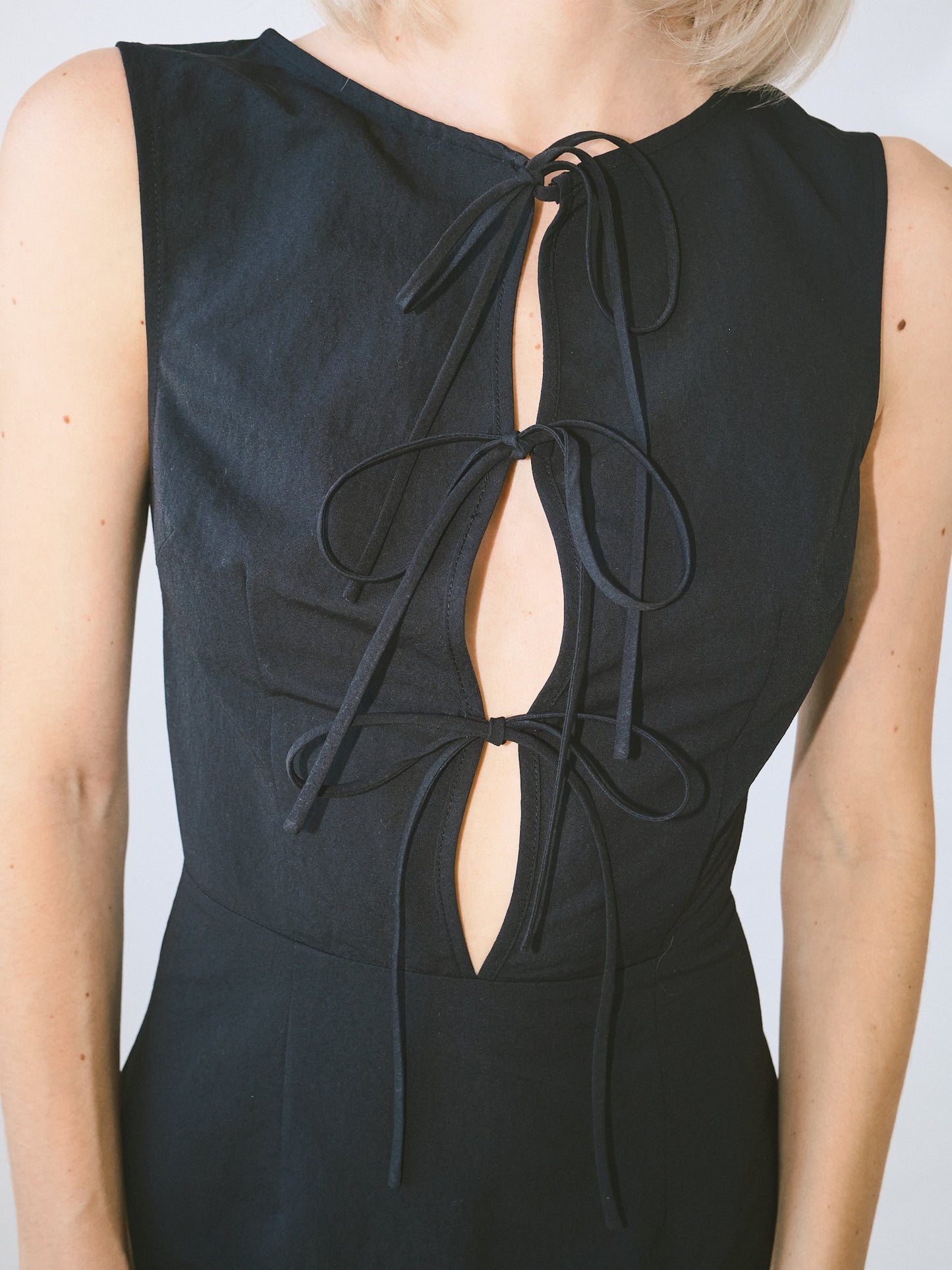 Tie Front Mini Dress - Black