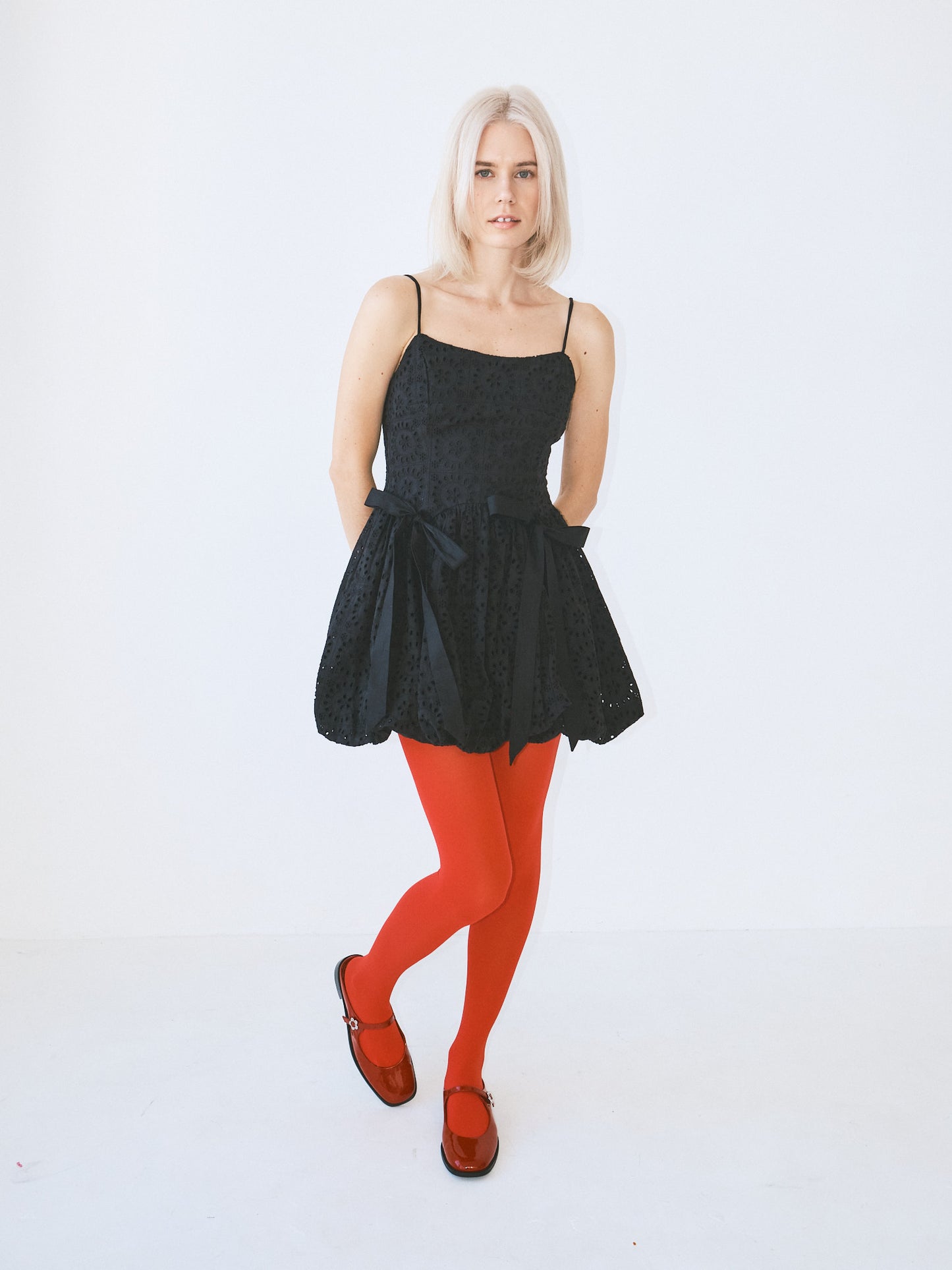 Penelope Mini Dress - Black Broderie