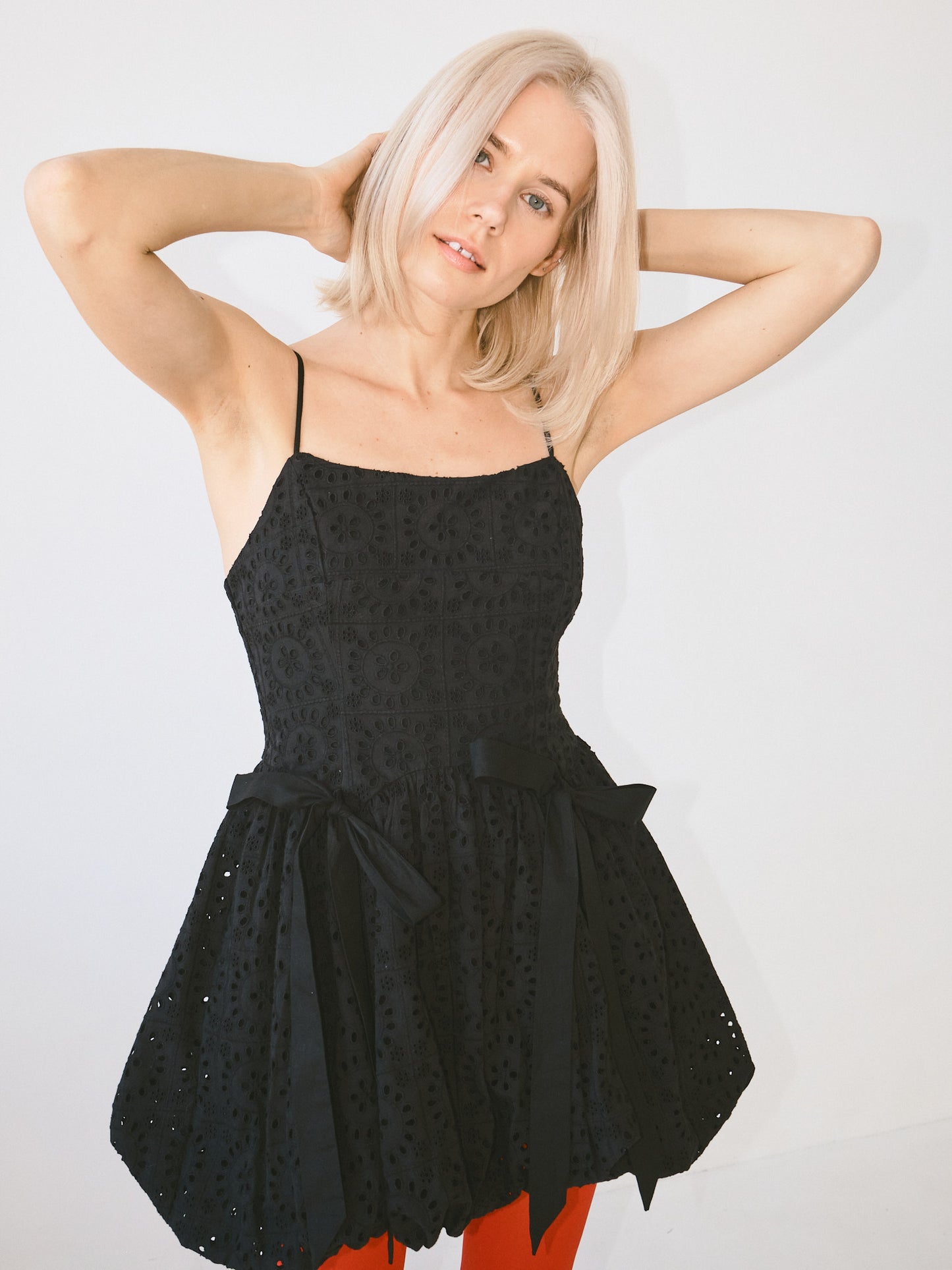 Penelope Mini Dress - Black Broderie