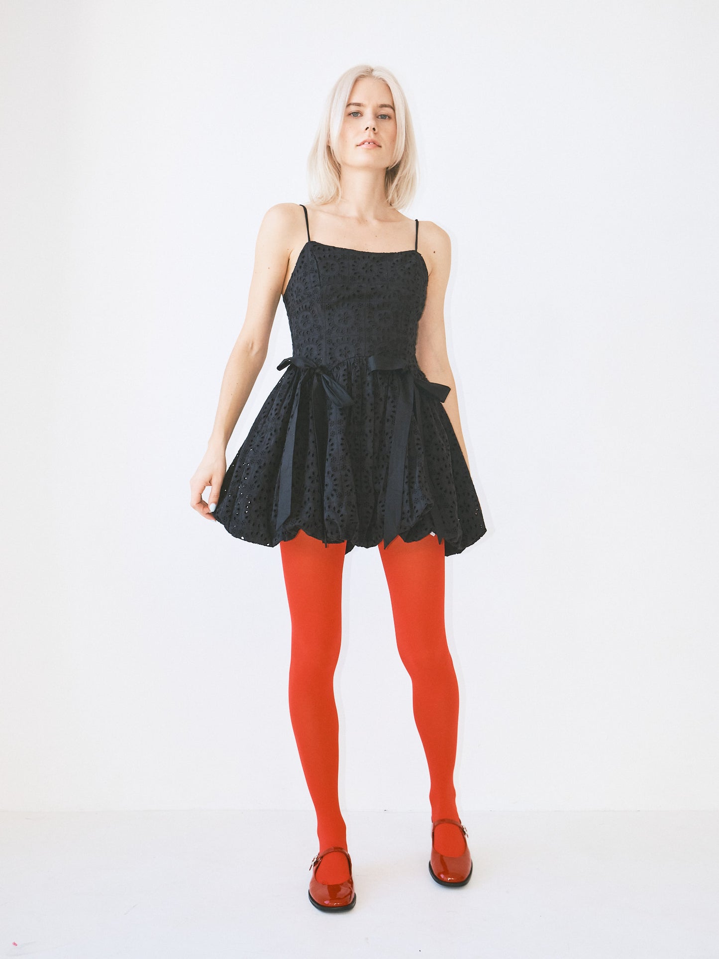 Penelope Mini Dress - Black Broderie