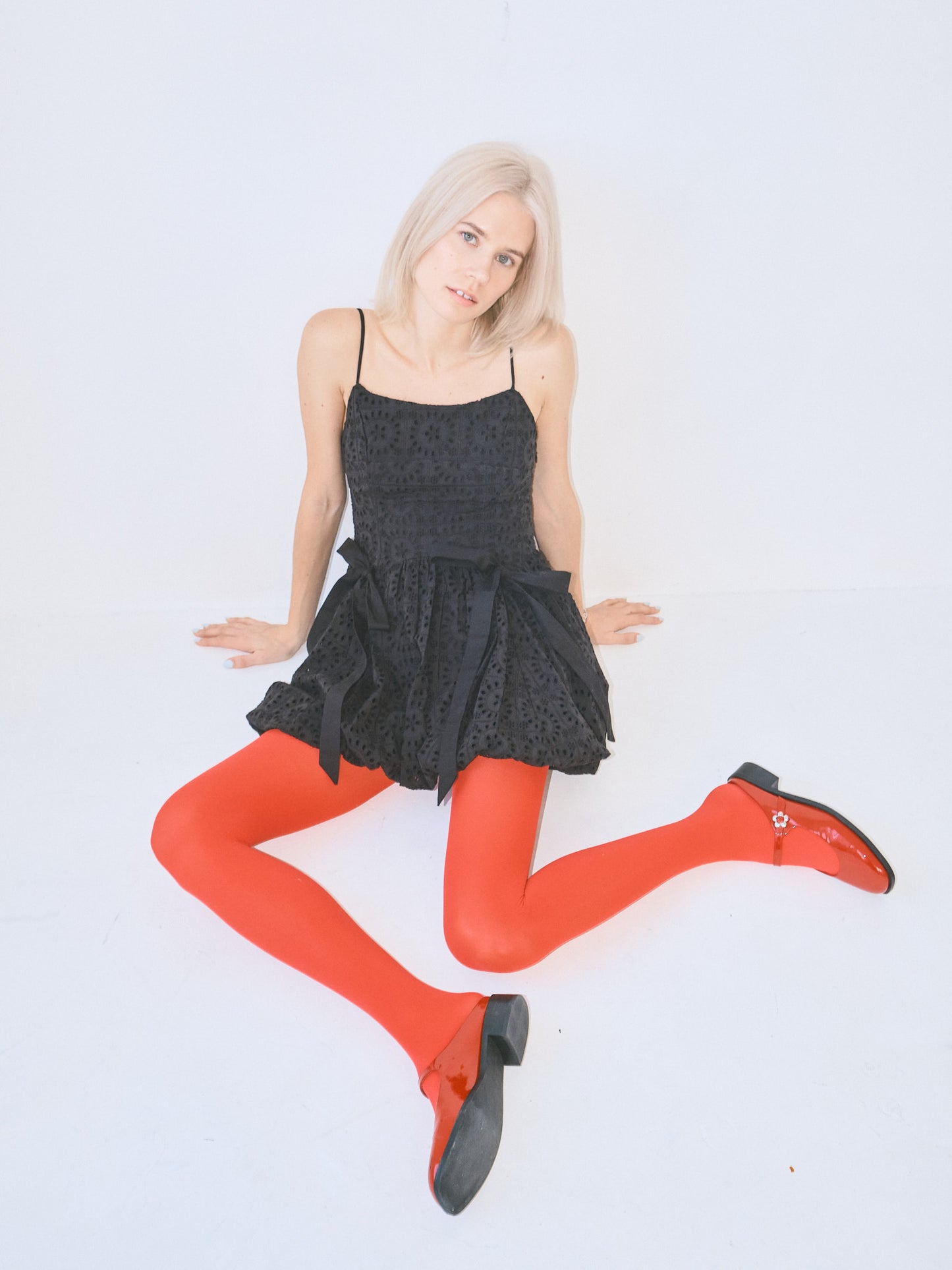 Penelope Mini Dress - Black Broderie