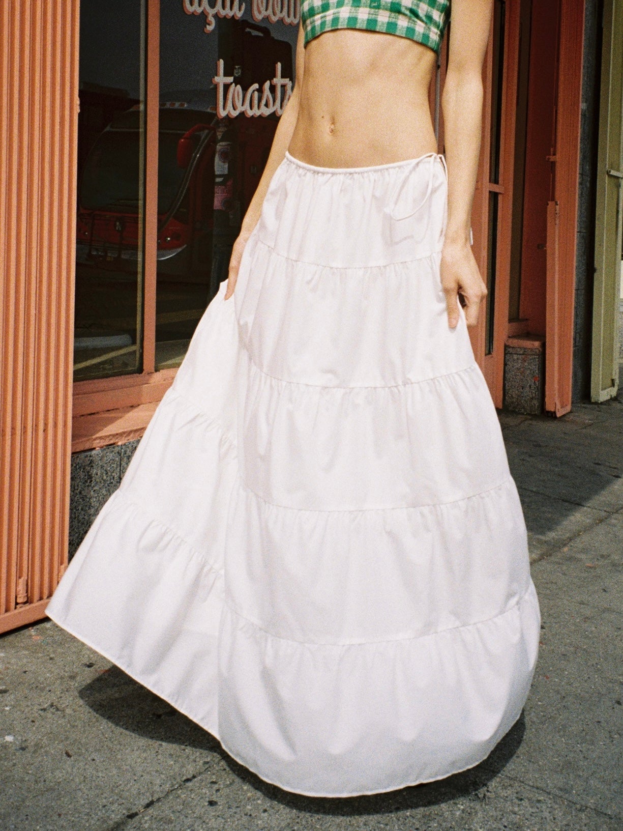 Tiered Maxi Skirt - White